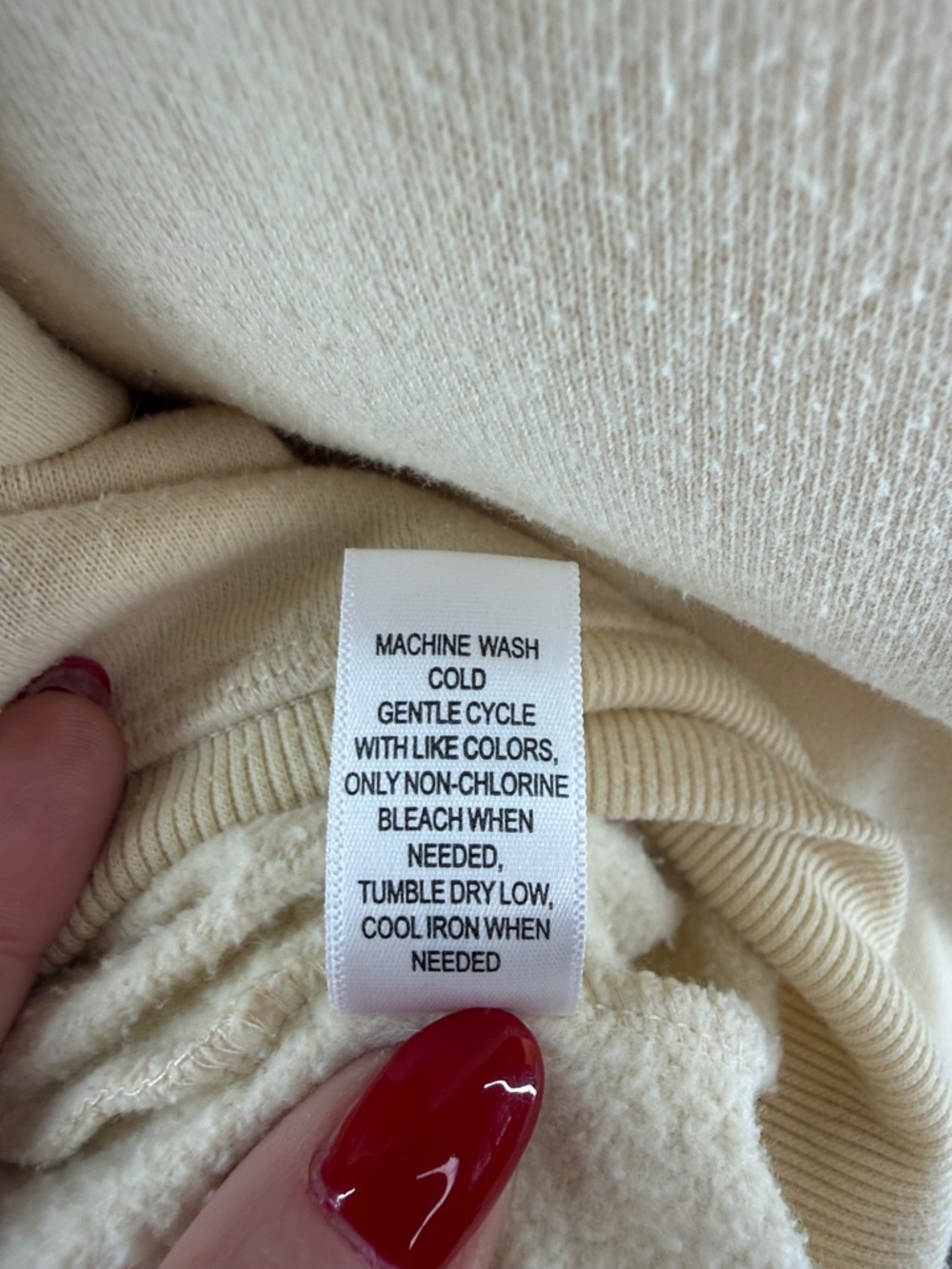 Pacsun Victoria Beach Crew Neck Cotton Blend Sweatshirt Top - Medium - Cream - Picture 14 of 17